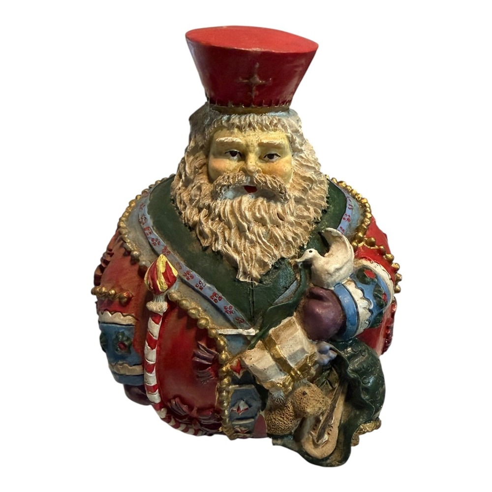 Vintage Style Resin Santa Claus Figurine Old World Father Christmas Red 6 Inch